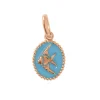 Pendentif Poisson Ange résine turquoise, or rose