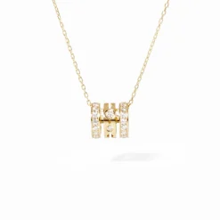 Pendentif Pulse pavé 3 rangs