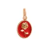 Pendentif Rose résine coquelicot, or rose
