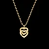 Pendentif sur chaîne Double Cœurs R15, OJ, chaîne dinh van