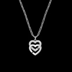 Pendentif sur chaîne Double Cœurs R15, OB + DIAS