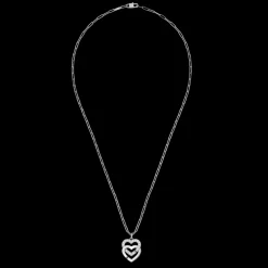 Pendentif sur chaîne Double Cœurs R15, OB + DIAS