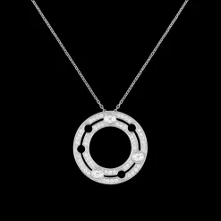 Pendentif sur chaîne Pulse dinh van or blanc et diamants