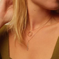 Pendentif sur chaîne Pulse dinh van or rose et diamants