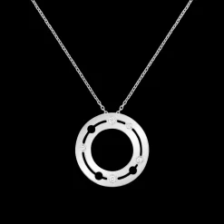 Pendentif sur chaîne Pulse dinh van or blanc et diamants