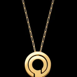 Pendentif sur chaîne Seventies 40 mm or jaune