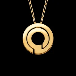 Pendentif sur chaîne Seventies 40 mm or jaune