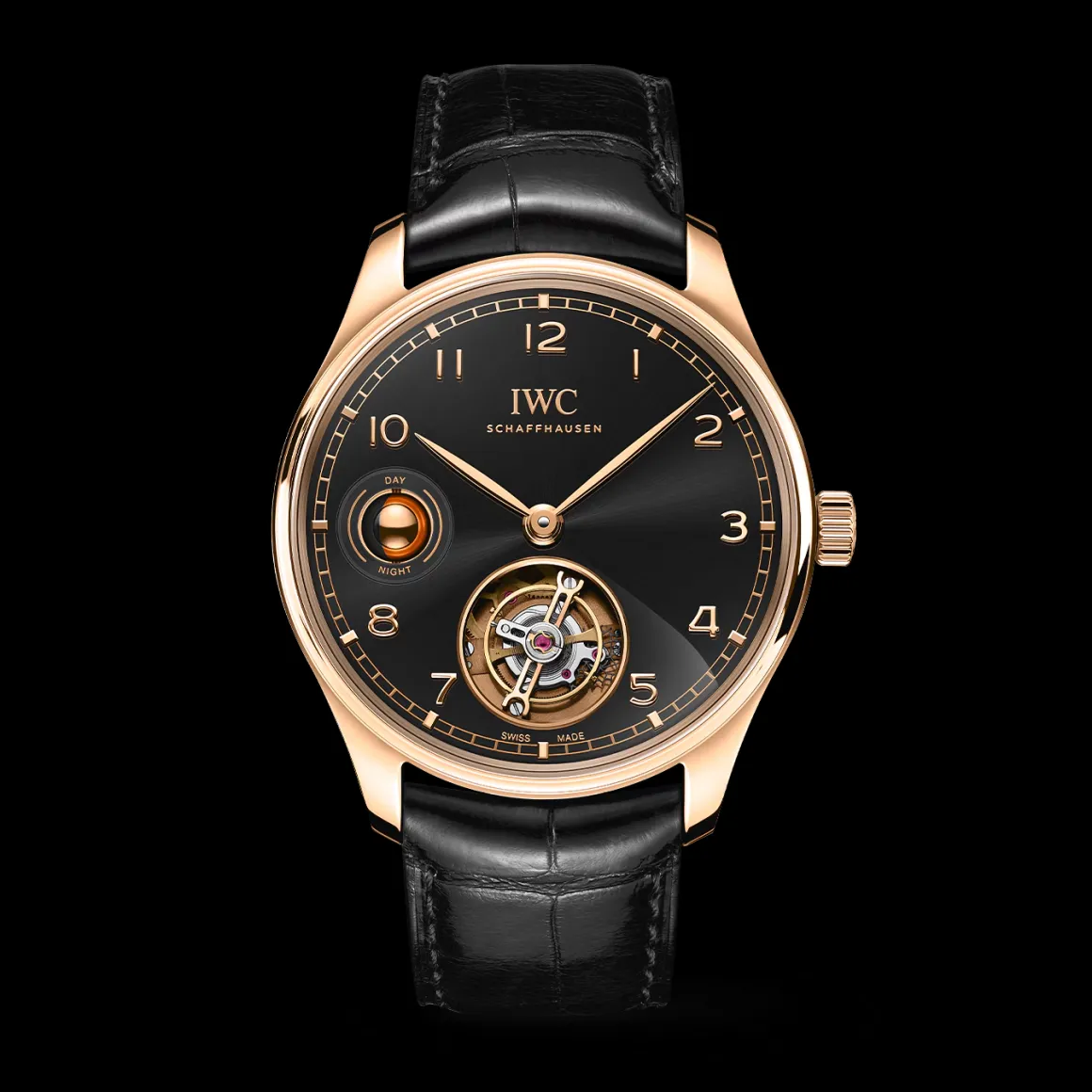 PORTUGIESER TOURBILLON REMONTAGE MANUEL JOUR ET NUIT Obsidian