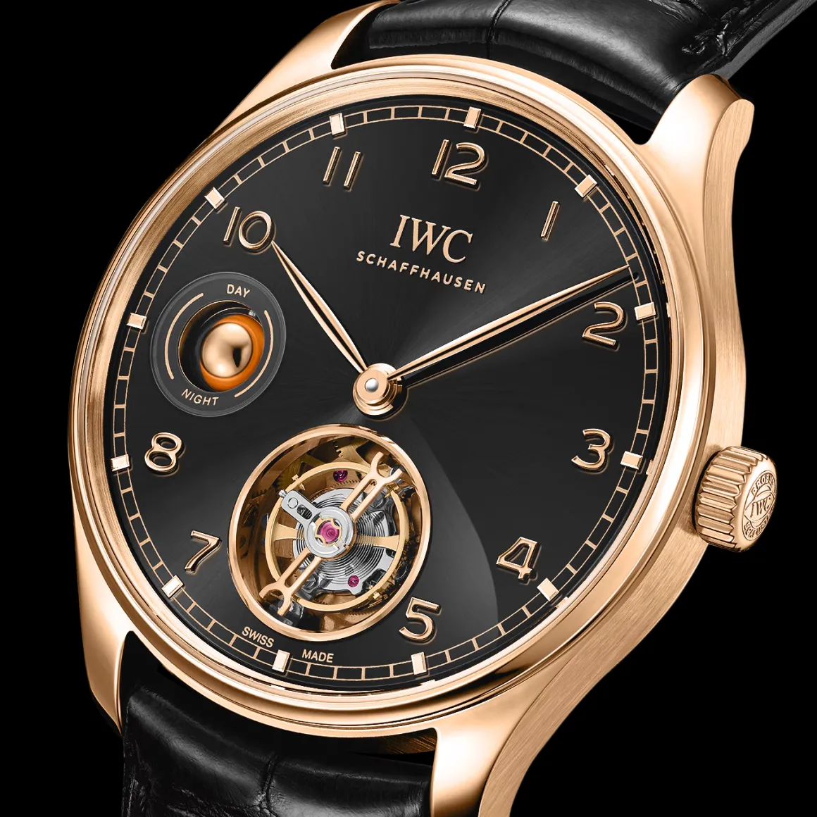 PORTUGIESER TOURBILLON REMONTAGE MANUEL JOUR ET NUIT Obsidian