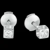 Puces d'oreilles Le Cube diamant or blanc et diamants