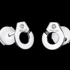 Puces d'oreilles Menottes dinh van R7,5 or blanc et diamants