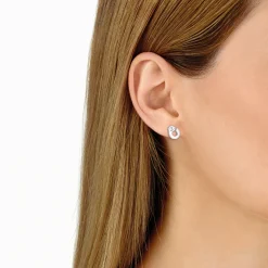 Puces d'oreilles Menottes dinh van R7,5 or blanc et diamants