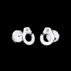 Puces d'oreilles Menottes dinh van R7,5 or blanc et diamants