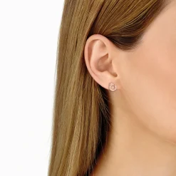 Puces d'oreilles Menottes dinh van R7,5 or rose et diamants