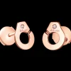 Puces d'oreilles Menottes dinh van R7,5 or rose et diamants