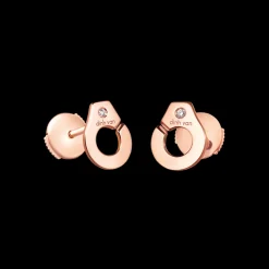 Puces d'oreilles Menottes dinh van R7,5 or rose et diamants