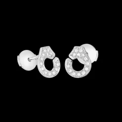 Puces d'oreilles Menottes dinh van R7,5 or blanc et diamants