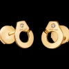 Puces d'oreilles Menottes dinh van R7,5 or jaune et diamants