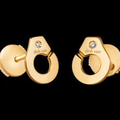 Puces d'oreilles Menottes dinh van R7,5 or jaune et diamants