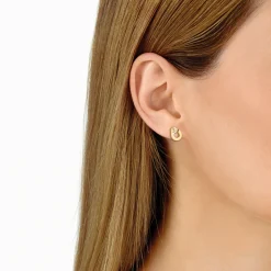 Puces d'oreilles Menottes dinh van R7,5 or jaune et diamants