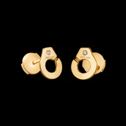Puces d'oreilles Menottes dinh van R7,5 or jaune et diamants