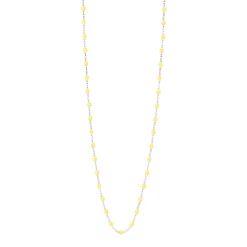 Sautoir mimosa Classique Gigi, or blanc, 86 cm