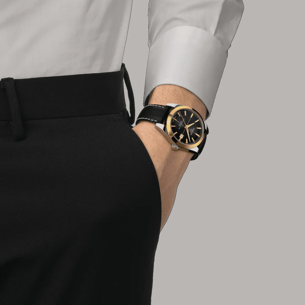 TISSOT GENTLEMAN POWERMATIC 80 SILICIUM SOLID 18K GOLD BEZEL