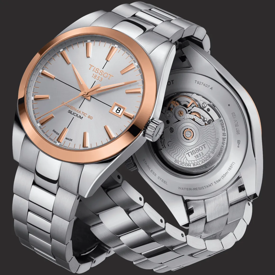 Tissot Gentleman Powermatic 80 Silicium Solid 18K Gold bezel
