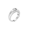 Une bague or blanc Diamant central
